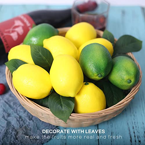 Artificial Lemons and Limes Set - 24 Pcs Faux Fruit Decor