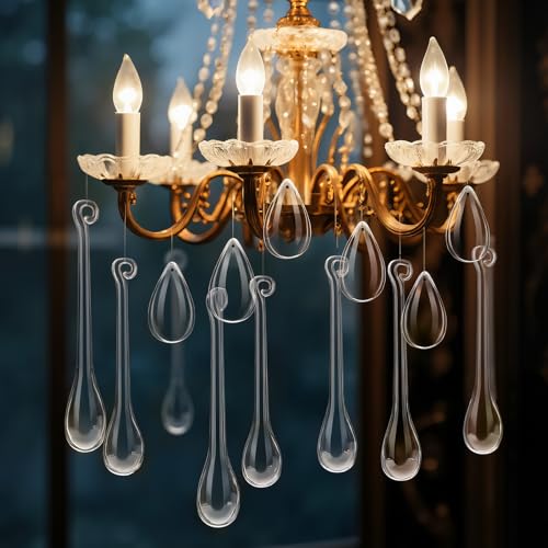Cinnvoice 150 Pcs Christmas Acrylic Teardrop Ornaments Icicle Pendants - 1.97in, 3.86in, 5.12in