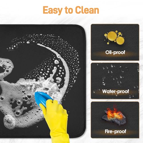 Heat Resistant Countertop Mats (2-Pack) - 18x15" Fireproof Silicone Appliance Pad