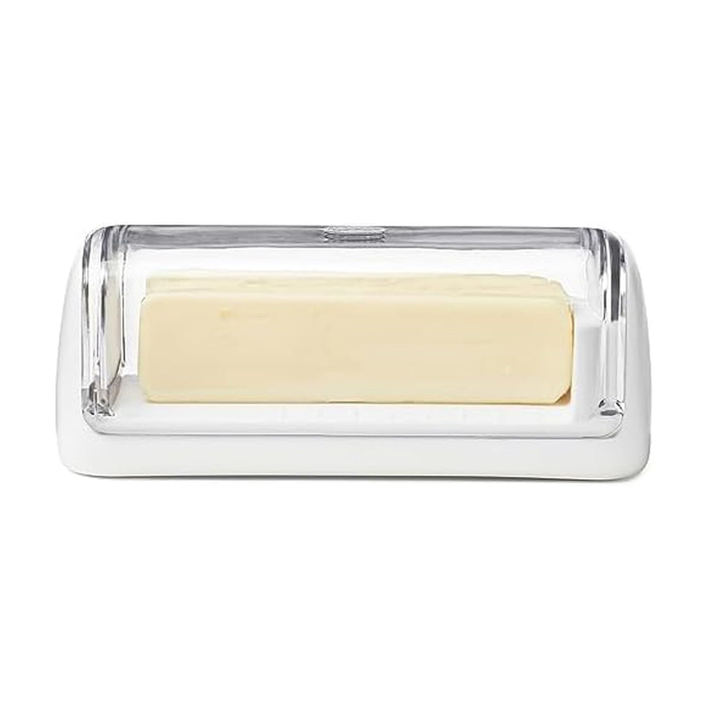Chef’n Slice'n Store Butter Dish with Built-In Slicer Lid – Fits Long & Short Sticks, Measurement Marks Included – Keeps Butter Fresh & Ready to Slice