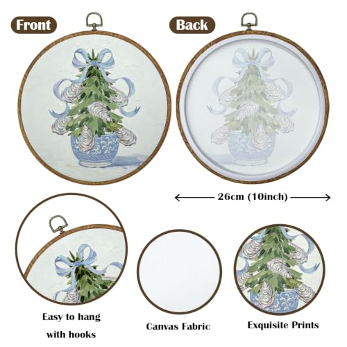 LRTOFUTEY Chinoiserie Christmas Oyster Tree Wall Art 10x10 Inch – Variation Oyster-02