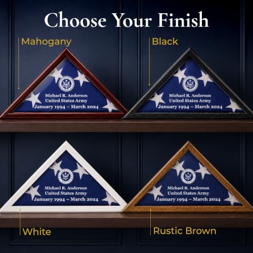 Solid Wood Military Burial Flag Display Case for 5' x 9.5' Flag