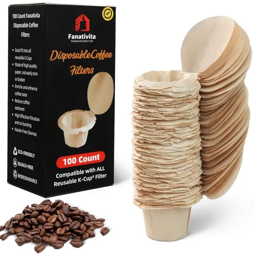 Unbleached Paper Coffee Filters for Reusable Pods with Lids - 100 Pack