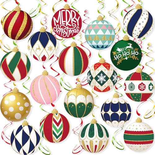 Pedel Christmas Ball Variation: 48Pcs Hanging Foil Swirls Ceiling Decor