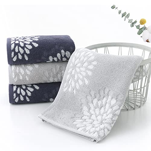 Floral Cotton Hand Towels Set of 4 - Soft & Absorbent Decorative Bathroom Set