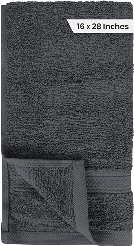 Utopia Towels 6-Pack Premium Hand Towels 16x28 Grey Cotton