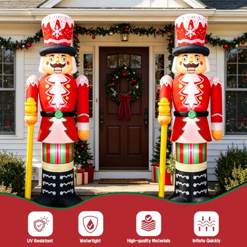 8FT Inflatable Nutcracker Decoration - Christmas Yard & Garden Display