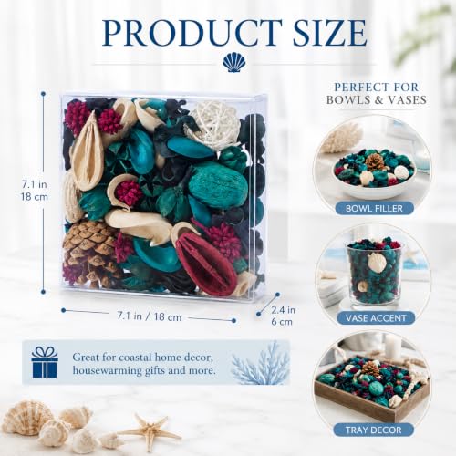 Blue Coastal Potpourri with Ocean Scent - Natural Dried Botanical Bowl Filler