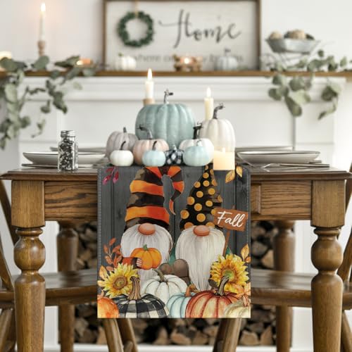 Artoid Mode 13 x 72 Inch Fall Table Runner Black Polyester Home Decor