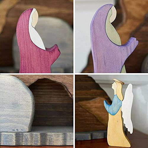 Wooden Easter Resurrection Scene Set, Empty Tomb and Cross Decor
