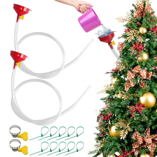 Christmas Tree Watering Funnel System (2 Pack) - 5ft Hose Hydration Device