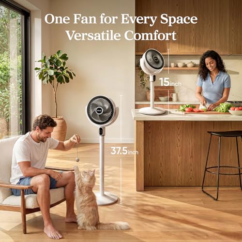 Quiet Standing Pedestal Fan with 90° Oscillation and Remote