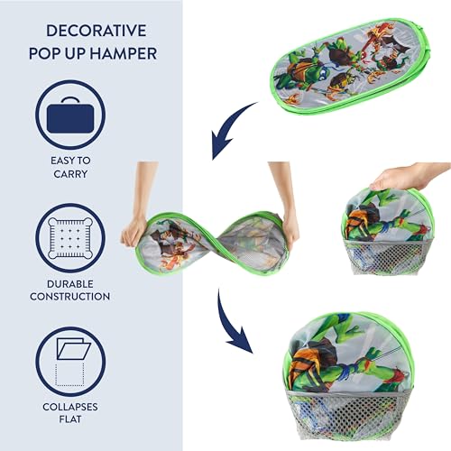 Teenage Mutant Ninja Turtles Pop-Up Hamper - Kids Laundry & Toy Storage Organizer