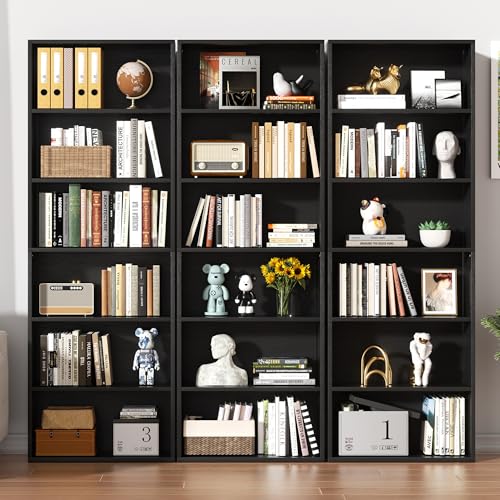 6-Tier Modern Open Bookshelf, 71-Inch Tall Industrial Display Storage Shelf