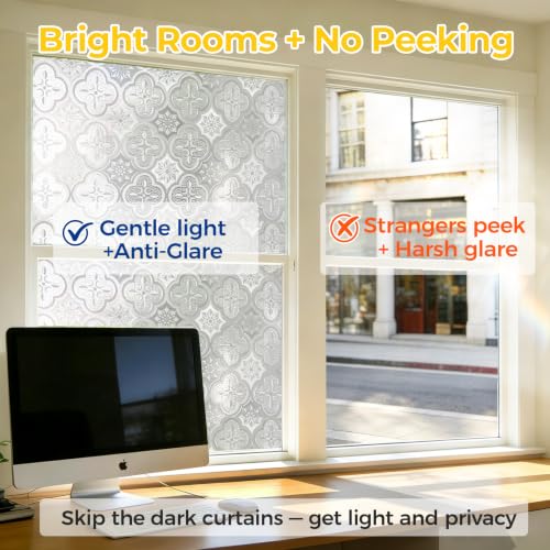 Decorative Window Privacy Film - Anti-Glare, UV Blocking, Easy Install