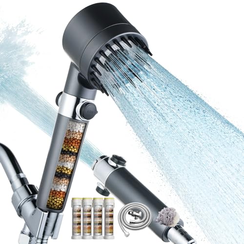 Filtered Handheld Shower Head with 4 Spray Modes and 79-Inch Hose