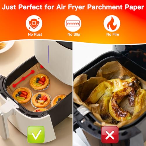 Magnetic Air Fryer Parchment Paper Clips - Heat-Resistant Silicone Buckles