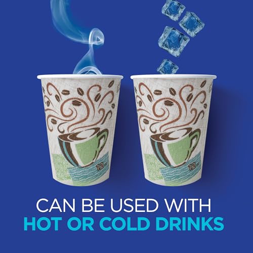 Insulated 12 oz Paper Coffee Cups, Coffee Haze Design (500 Count)