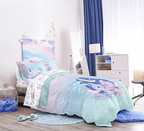 Disney Lilo & Stitch Twin Reversible Comforter Set - 5 Piece Kids Bedding, Multicolor / Twin Bed in a Bag