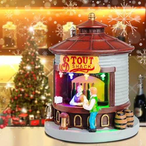 Inn(o)dept12 Christmas Village Stout Shack Lit House – LED Lighted Market Scene Accessory