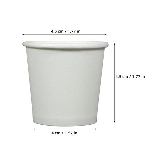 JECOMPRIS Disposable Paper Cups, 1 oz (30ml) 100 Pack White Tasting Cups for Supermarket Sampling, Small Espresso Shot Containers for Bathroom Mouthwash and Medicine