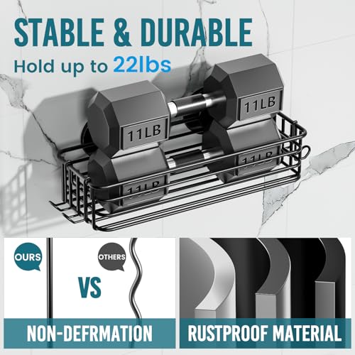 Suction Cup Shower Caddy 2 Pack with Hooks and Soap Holder