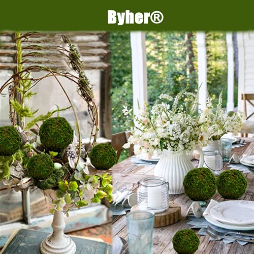 Natural Preserved Moss Decorative Balls, 3.5-Inch Set of 6