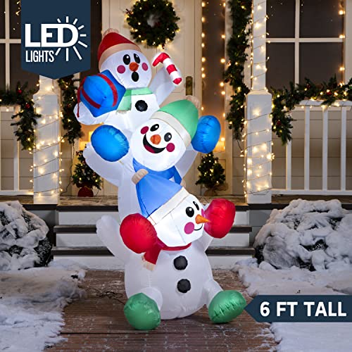Joiedomi 6 FT Christmas Inflatable Snowman with LED Lights for Holiday Yard Decor