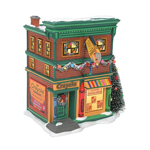 Department 56 Snow Village Crayola Crayon Store Lit Building - 8.11 Inch Holiday Decor