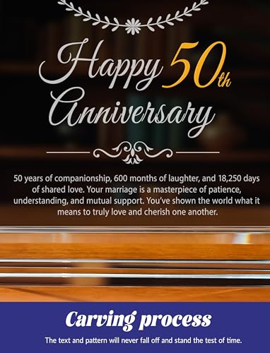 50th Wedding Anniversary Crystal Clock Gift for Couples and Parents