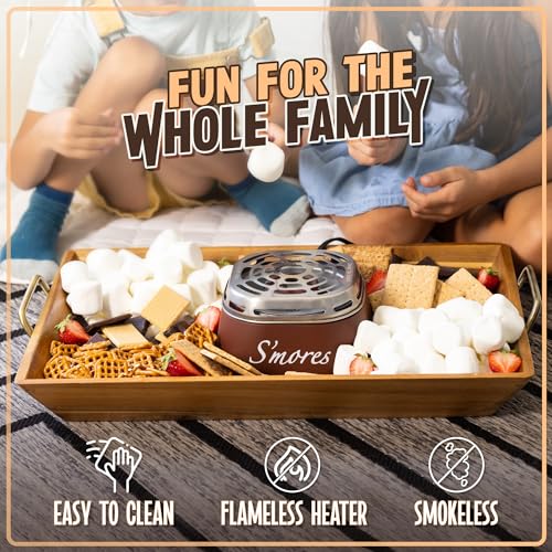 Tabletop Indoor Electric S'mores Maker Kit with Roasting Forks & Trays