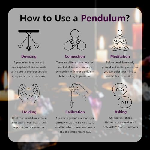 Resin Crystal Pendulum for Dowsing and Reiki Healing with Lotus Chain