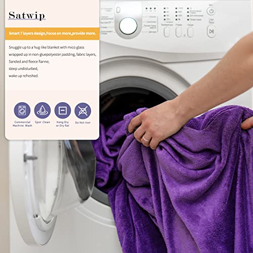 15lb Purple Weighted Blanket - Fuzzy Flannel & Soft Sanded, 48x72