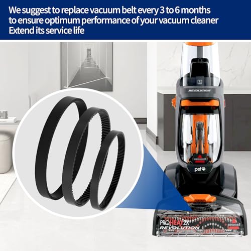 3-Piece Carpet Cleaner Replacement Belt Kit for Multi-Series Cleaners