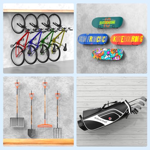 8-Pack Heavy Duty 6-Inch Bike Hooks for Garage Wall and Ceiling Storage