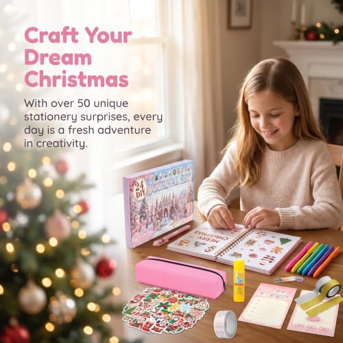 Pink Teen Girls DIY Advent Calendar 2026 - 24 Day Christmas Craft Kit
