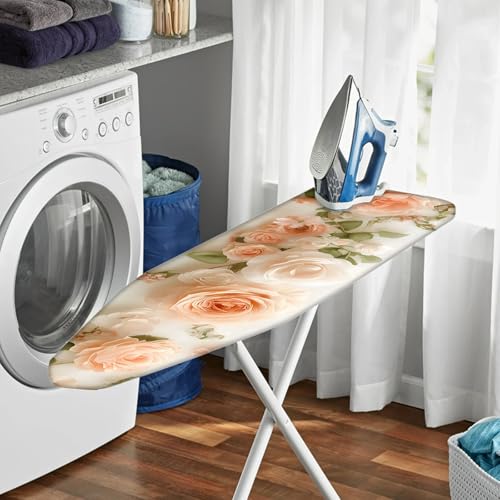 Blush Pink Rose Ironing Board Cover 15x54 Inch Polyester Scorch Guard