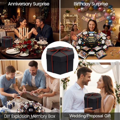 DIY Exploding Gift Box, Multi-Layer Scrapbook Photo Album for Memories