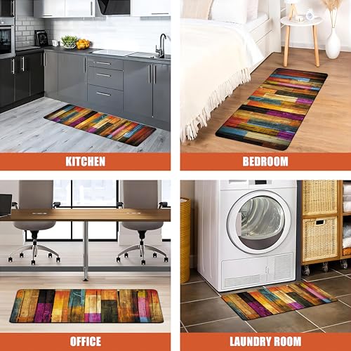 Anti-Fatigue Kitchen Mat Set, Cushioned Waterproof Floor Rugs - 2 Piece