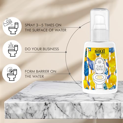 Toilet Odor Eliminator Spray, Fresh Citrus Bathroom Air Freshener, 2 Pack