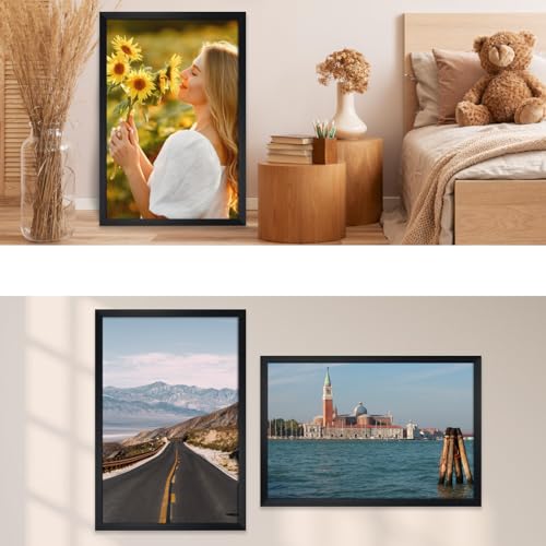 24x36 Metal Poster Frame - Sleek Black Picture Frame for Wall Display