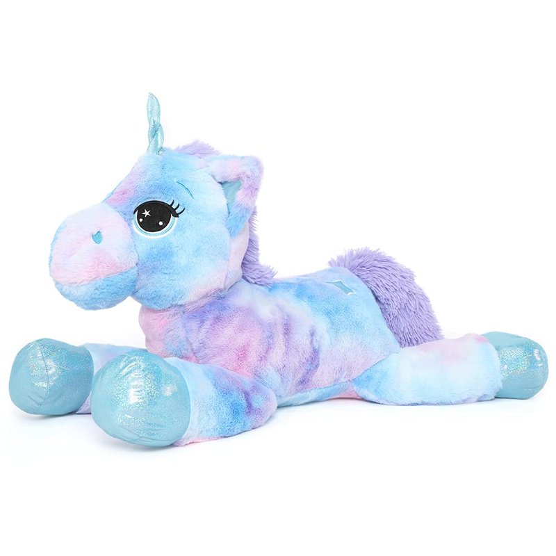 Muiteiur 31.6 Inch Unicorn Stuffed Animal, Large Stuffed Unicorn for Girls, Soft Plush Pillow Gifts for Girls Boys Kids, Blue