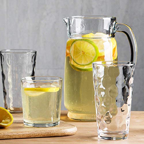 Home Essentials & Beyond Glassware Set of 8 - 4 Highball (17 oz.) & 4 Rocks (13 oz.) Drinking Glasses