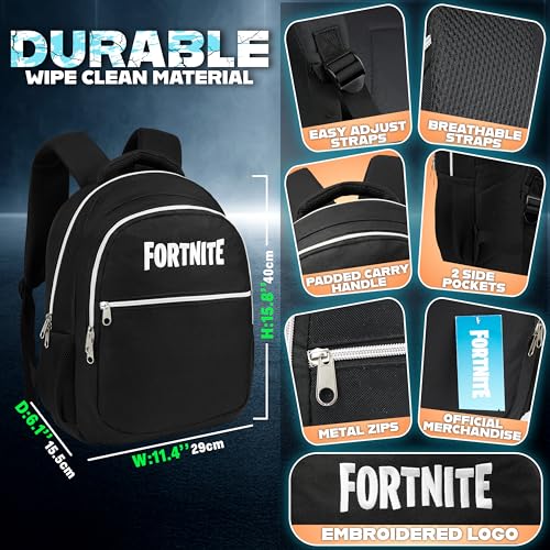 Kids Gamer School Backpack with Compartments & Padded Straps - Black