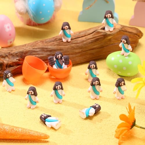 Mini Jesus Figures 200 Pack Religious Party Favors Cyan Blue