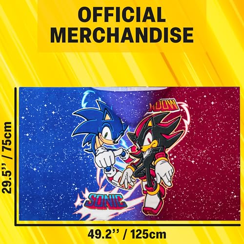Sonic The Hedgehog Kids Hooded Cotton Bath & Beach Towel Wrap (49"x30")