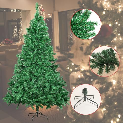 7ft Artificial Christmas Tree with 1000 PVC Tips & Foldable Metal Stand