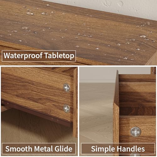 3-Piece Bedroom Furniture Set: 9-Drawer Dresser and 2 Nightstands