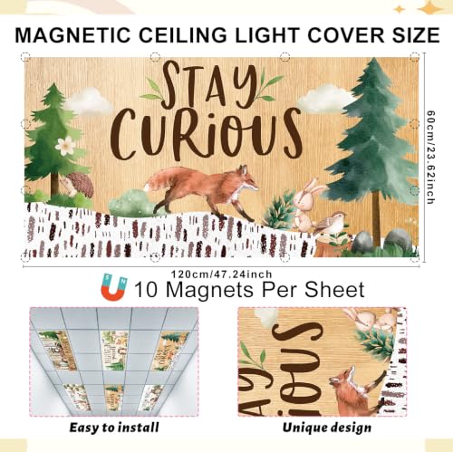 6-Pack Jungle Animal Magnetic Fluorescent Light Covers for 4x2 Ft Ceilings