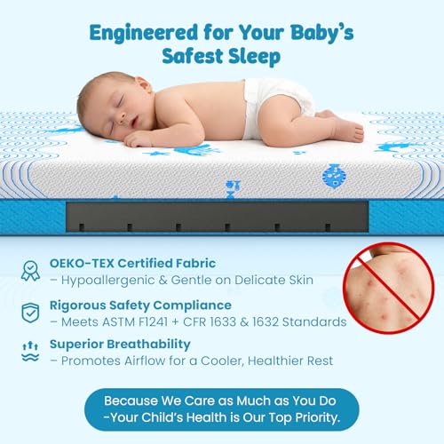 Dual Firmness Breathable Crib & Toddler Bed Mattress (52" x 28" x 5")